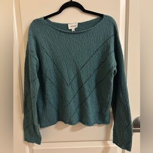 Heyson NWT Textured Teal Blue Crew Neck Sweater, Boutique, Bohemian, Lightweight